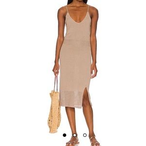 Bobi bodycon knit midi dress taupe